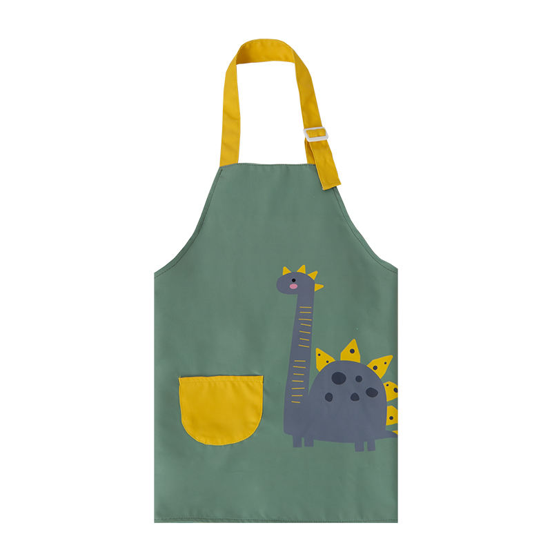 Leqhoa le Fetohang la Molala Dinosaure e sa keneleng Metsi E hatisitsoeng Apron ea Bana