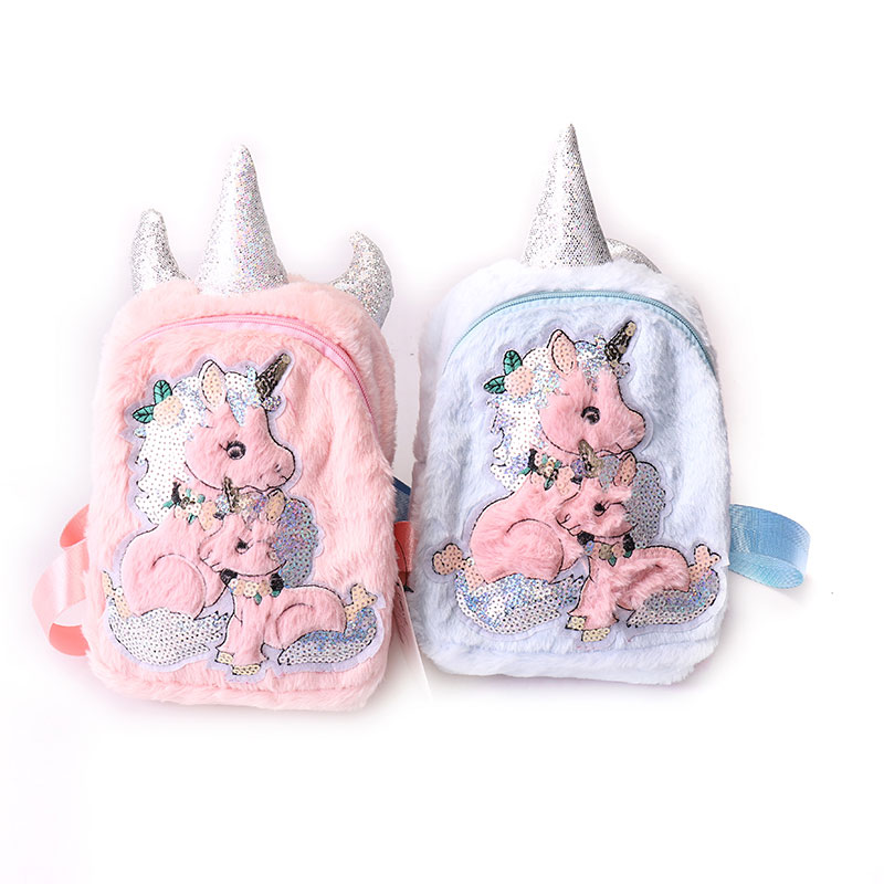 Plush Unicorn Schoolbag ea Sekolo